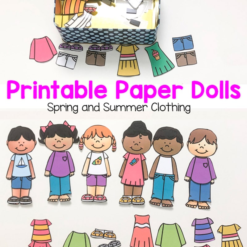 Printable Paper Dolls For Spring, Summer, Winter and Fall.