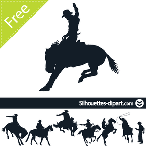 Free Cowboy Silhouette Clipart.