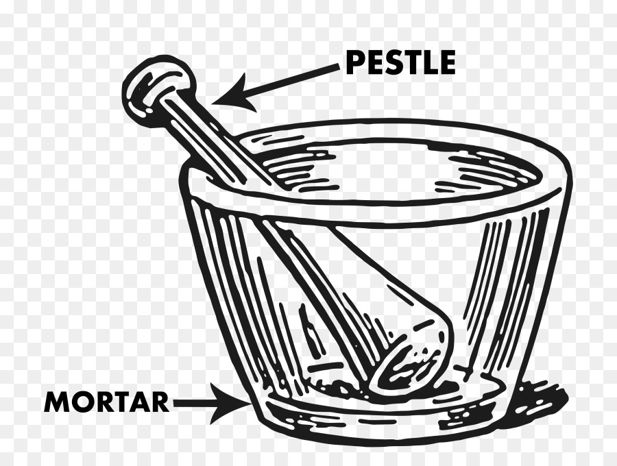 Mortar And Pestle Black And White png download.