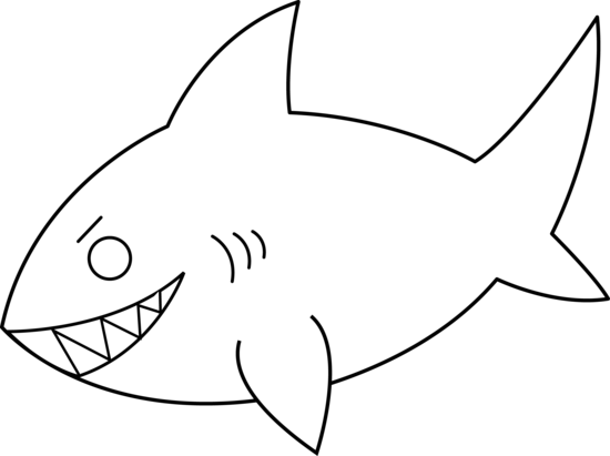 Free Black And White Shark Clipart.