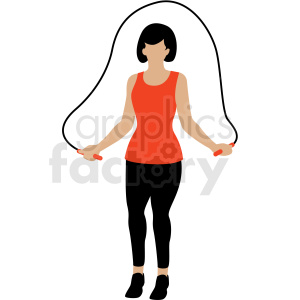 woman jump roping vector clipart . Royalty.