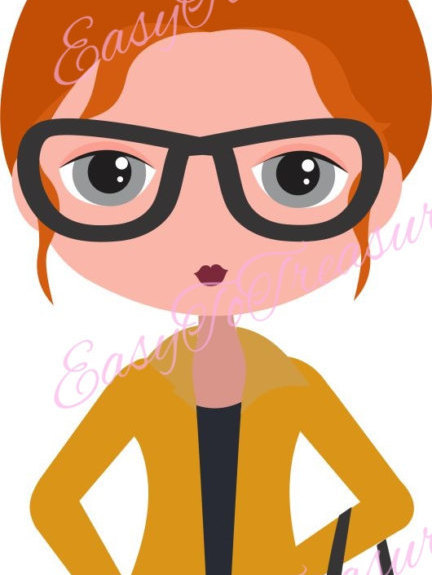 Redhead Girl Clipart.