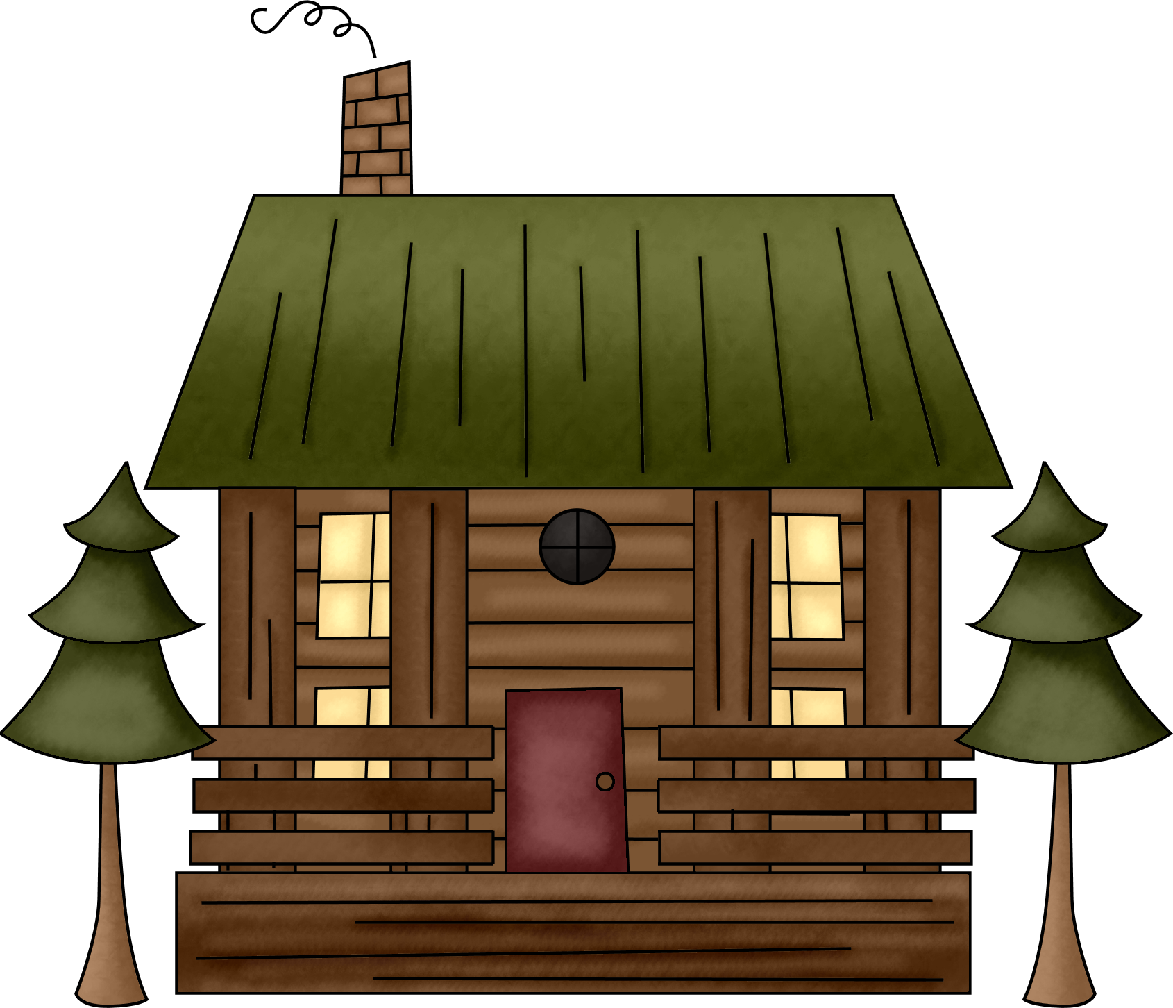 Wood cabin clipart.