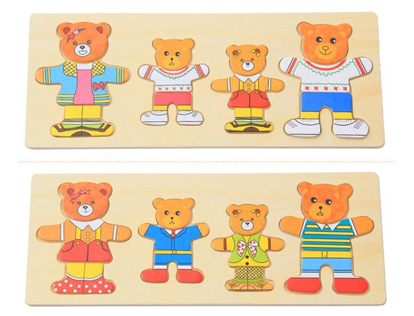 2019 Deluxe Bear Family Change Clothes Wooden Dress Up Play Set Jigsaw  Puzzles Kids Children Educational Toys From Toysworld2011, $7.04.