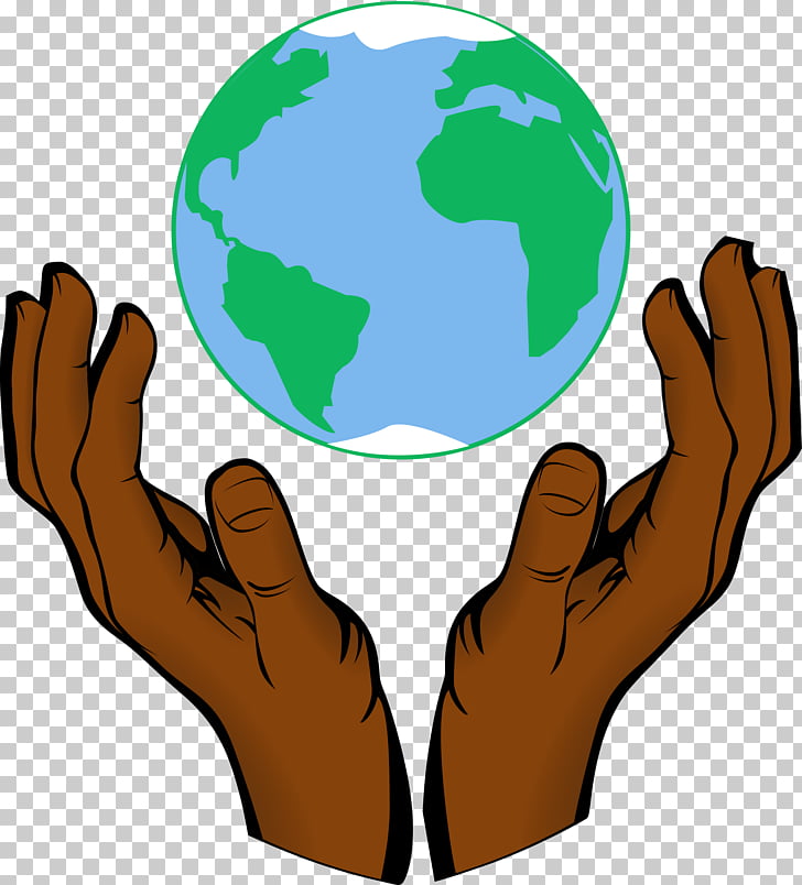 Earth , open hands PNG clipart.