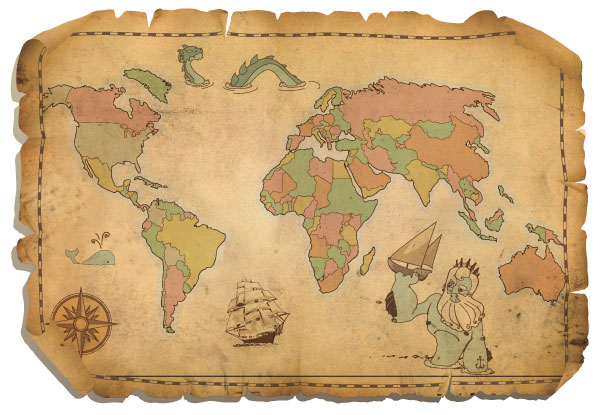 Free Antique World Map.