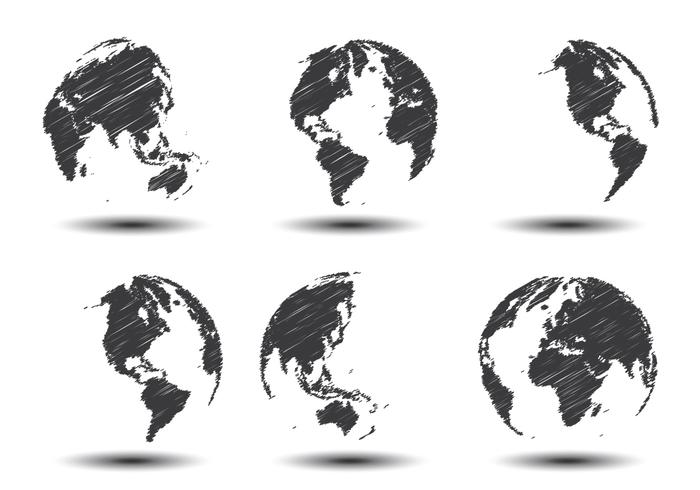 Sketch World Map Vectors.