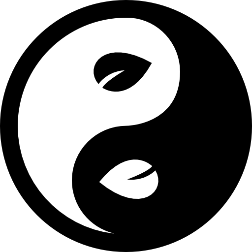 Yin Yang Leaf Symbol.