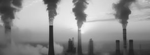 vecteezy industry metallurgical plant dawn smoke smog emissions bad  BW