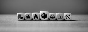 vecteezy square wooden blocks lined up on a wooden workbench  Insurance Icons centered