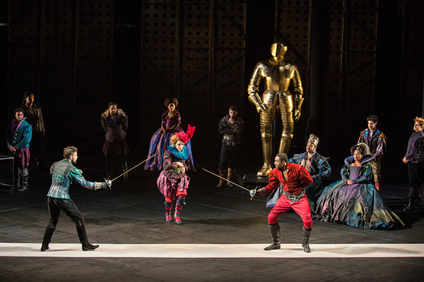 The cast of Hamlet, by William Shakespeare, directed by Barry Edelstein, running Augu Photo