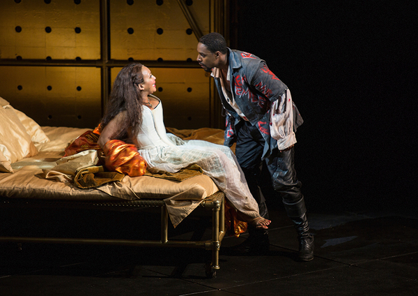 Opal Alladin as Queen Gertrude and Grantham Coleman in the title role of Hamlet, by W Photo