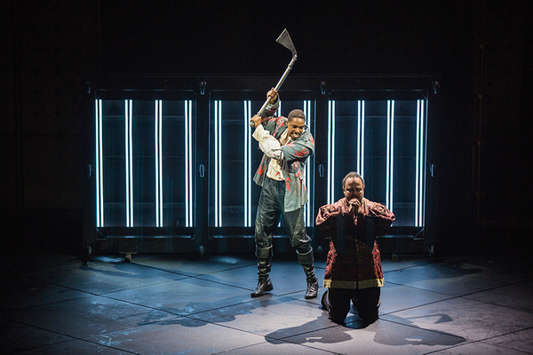 (from left) Grantham Coleman as Hamlet and Cornell Womack as King Claudius in Hamlet, Photo