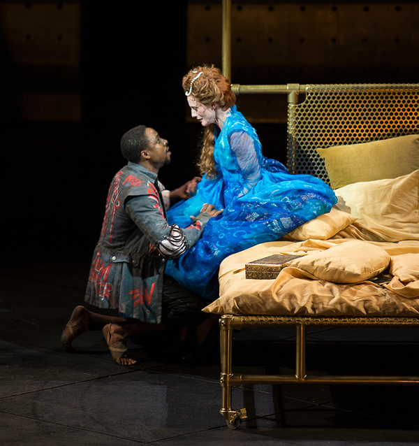 Grantham Coleman as Hamlet and Talley Beth Gale as Ophelia in Hamlet, by William Shak Photo