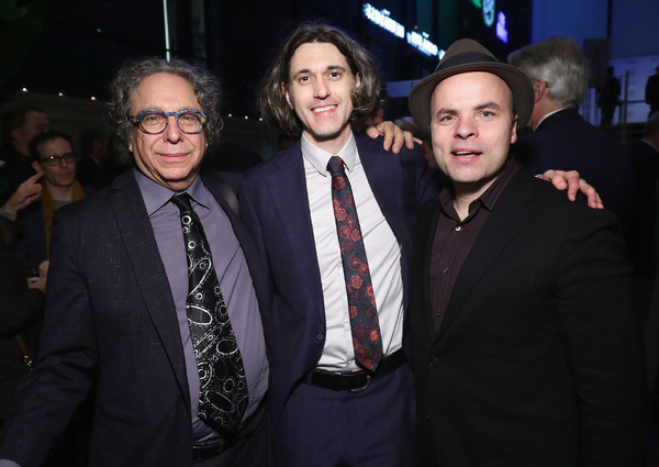 Honoree Lucas Hnath (center) and J.T. Rogers Photo