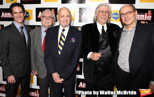 Andy Blankenbuehler, Thomas Meehan, Charles Strouse, Martin Charnin & James Lapine at Photo