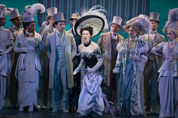 (center) Sam Simahk as Freddy Eynsford-Hill, Shereen Ahmed as Eliza Doolittle, Kevin  Photo