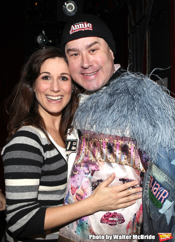 Stephanie J. Block & Merwin Foard (recepient for 'Annie') attending the Opening Night Photo