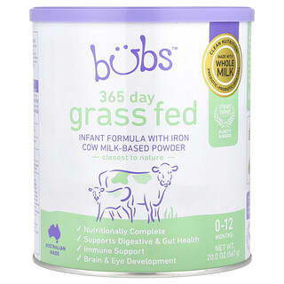 Aussie Bubs, 365 Day Grass Fed, Infant Formula With Iron Cow Milk-Based Powder, 0-12 Months, 20 oz (567 g)