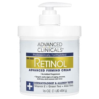 Advanced Clinicals, Retinol, Crema reafirmante avanzada, Sin fragancia, 454 g (16 oz)