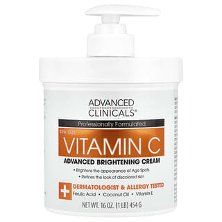 Advanced Clinicals, Vitamine C, Crème éclaircissante, Formule avancée, 454 g