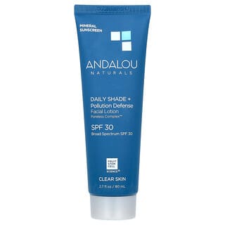 Andalou Naturals, Günlük Gölge + Kirlilik Savunması, Yüz Losyonu, SPF 30, 2,7 fl oz (80 ml)