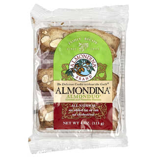 Almondina, Almonduo, миндальное и фисташковое печенье, 113 г (4 унции)