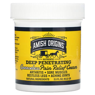 Amish Origins, Crème anti-douleur sans graisse et pénétrante en profondeur, 99,22 g