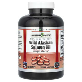 Amazing Nutrition, Wildlachsöl aus Alaska, 2.000 mg, 180 Weichkapseln