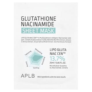 APLB, Glutathione Niacinamide, Beauty Sheet Mask, 1 Sheet, 0.85 fl oz (25 ml)