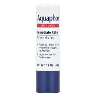 Aquaphor, Barra reparadora de labios, Alivio inmediato, Sin fragancia, 1 barra, 4,8 g (0,17 oz)