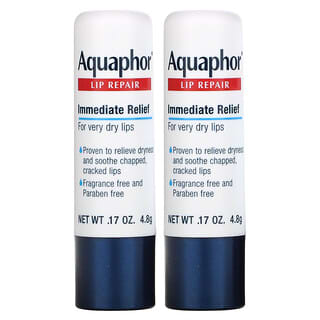 Aquaphor, Stick réparateur pour les lèvres, Soulagement immédiat, 2 sticks, 4,8 g