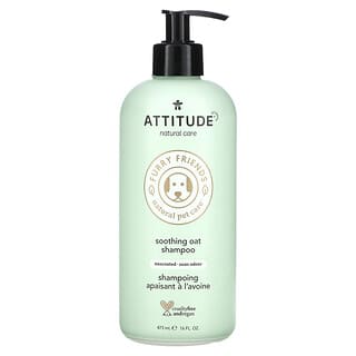 ATTITUDE, Amigos Peludos, Cuidados Naturais para Animais de Estimação, Shampoo Calmante de Aveia, Sem Perfume, 473 ml (16 fl oz)