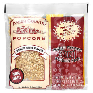 Amish Country Popcorn, 퍼펙트 포션스 3 in 1 팝콘 팩, 껍데기 없는 미디엄 맛, 156g(5.5oz)