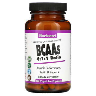 Bluebonnet Nutrition, Proporción de BCAA 4: 1: 1, 120 cápsulas vegetales