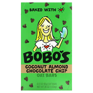 Bobo's Oat Bars, Coconut Almond Chocolate Chip, 12 Bars, 3 oz (85 g) Each