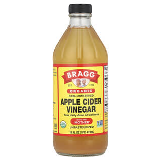 Bragg, Vinaigre de cidre de pomme biologique avec la « mère », crue non filtrée, 473 ml