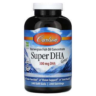 Carlson, Super DHA Gems, 500 mg, 240 Soft Gels