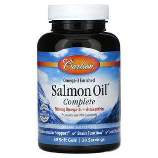 Carlson, Omega-3 Enriched Salmon Oil Complete, 60 Soft Gels