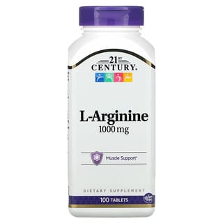 21st Century, L-arginina, 1000 mg, 100 tabletek