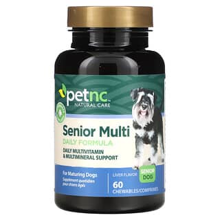 petnc NATURAL CARE, Fórmula multi diaria para personas mayores, Perros mayores, Hígado, 60 comprimidos masticables