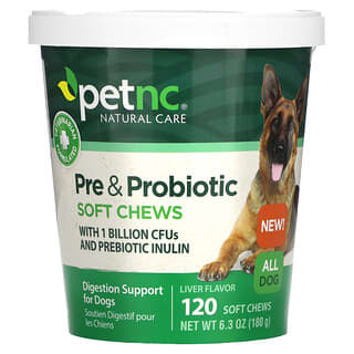 petnc NATURAL CARE, Masticables blandos con pre y probióticos, Todos los perros, Hígado, 120 comprimidos masticables blandos, 180 g (6,3 oz)