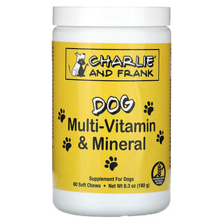 Charlie and Frank, Dog Multivitamínico e Minerais, Ajuda a Manter o Hálito Fresco, 60 Gomas Mastigáveis