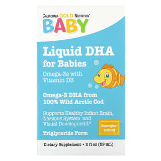 California Gold Nutrition, Baby's DHA, Ômega-3 com Vitamina D3, 1.050 mg, 59 ml (2 fl oz)