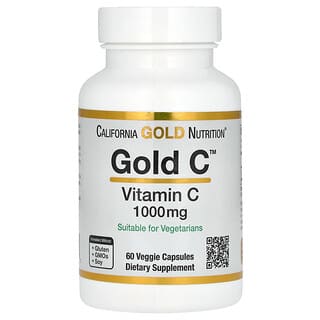 California Gold Nutrition, Gold C, витамин C класса USP, 1000 мг, 60 вегетарианских капсул