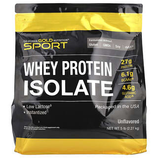 California Gold Nutrition, Sport, Whey Protein Isolate, Unflavored, 5 lb (2.27 kg)