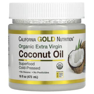 California Gold Nutrition, Superfoods, Aceite de coco extra virgen orgánico prensado en frío, 473 ml (16 oz. líq.)