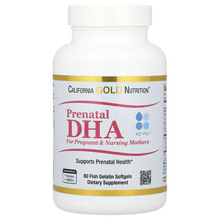 California Gold Nutrition, Prenatal DHA for Pregnant and Nursing Mothers, pränatales DHA für Schwangere und stillende Mütter, 900 mg, 60 Weichkapseln mit Fischgelatine (450 mg pro Weichkapsel)