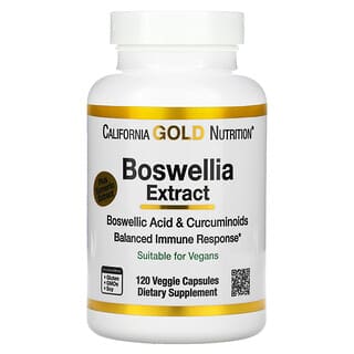 California Gold Nutrition, Boswellia Extract, Plus Turmeric Extract, 500 mg, 120 Veggie Capsules (250 mg per Capsule)