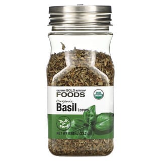 California Gold Nutrition, Foods, Organic Basil Leaves, 0.82 oz (23.2 g)